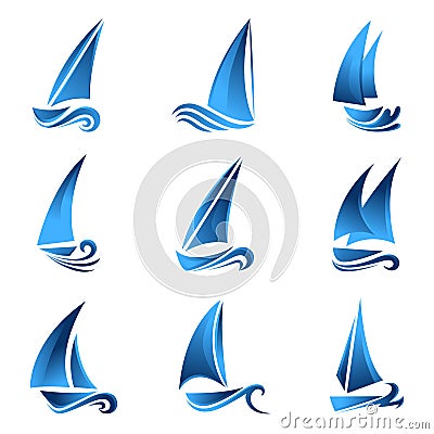 Sailboat symbol Vector Illustration