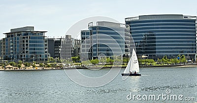 Sailboat in Tempe Arizona Stock Photo