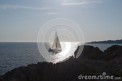 Sailboat at sea Stock Photo