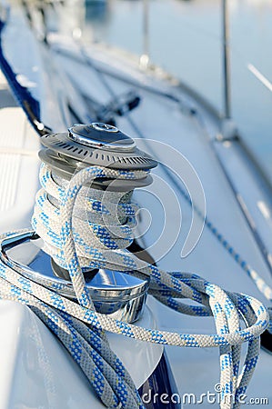 Sailboat winch Stock Photo