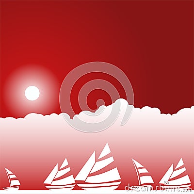 Sailboats Vector Illustration