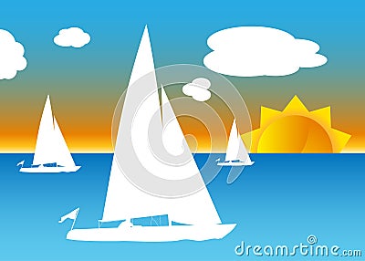 Sailboats Vector Illustration