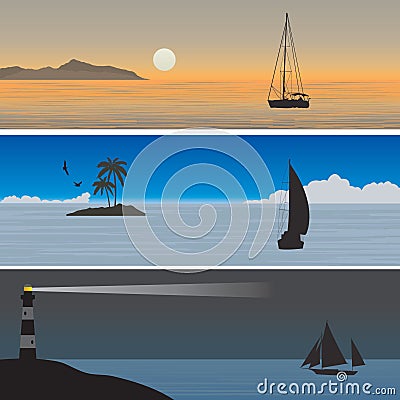 Sailboats Vector Illustration