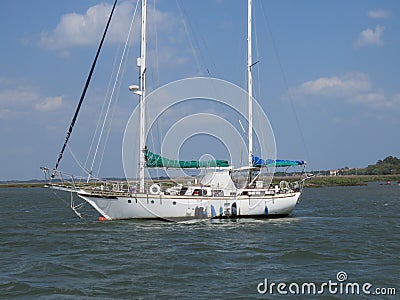 Sailboats ready to set sail over the bounding seas Editorial Stock Photo