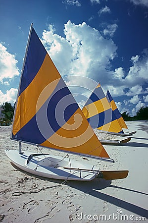 Sailboats Cayman Island Stock Photo