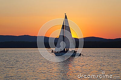 Sailboats floating in the clouds. Stock Photo