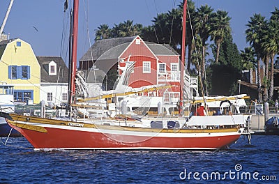Sailboats in the harbor of Marina Del Ray in Los Angeles, CA Editorial Stock Photo