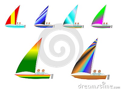 Sailboats Illustration Stock Photo