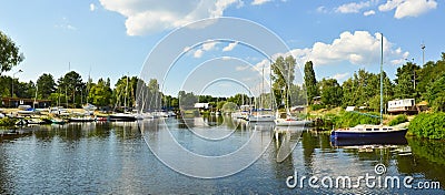 Sailboats river landscape Editorial Stock Photo