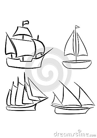 Sailboats Vector Illustration