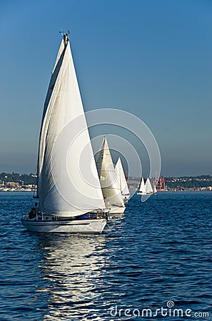 Sailboats on sunny day Stock Photo