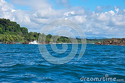 Sailing around Corcovado National Park, Costa Rica Stock Photo