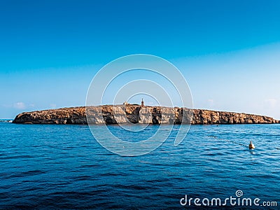 Sailing away at the Mediterranean Sea Stock Photo