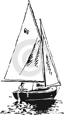 Sailing boat Cartoon Illustration