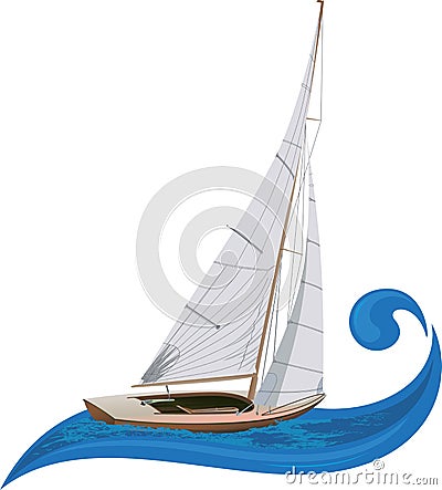 Sailing boat Vector Illustration