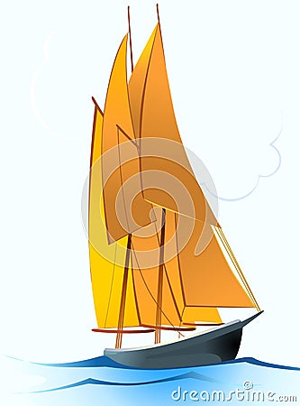 Sailing Boat Vector Illustration