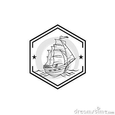 Sailing boat icon isolated on white background from amusement collection Vector Illustration