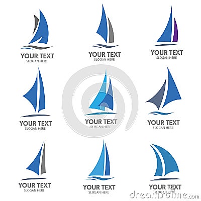 Sailing boat logo vector Vector Illustration