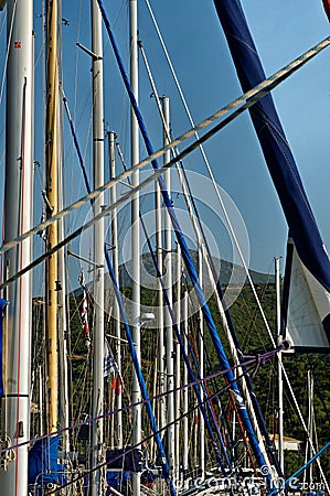 Sailing Boat Masts Stock Photo