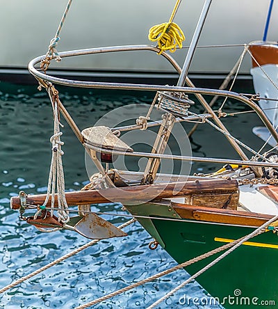 Sailing Boat`s Bow Stock Photo