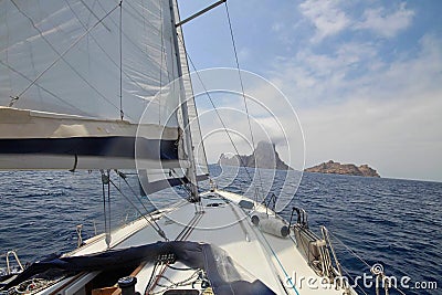 a sailing boat on the sea Stock Photo