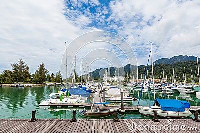 Sailing boats docked Editorial Stock Photo