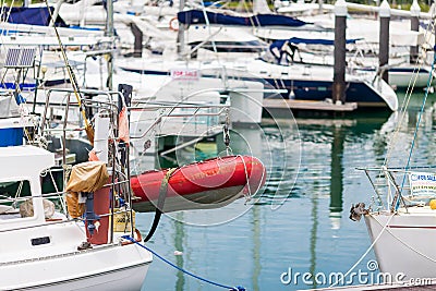 Sailing boats docked Editorial Stock Photo