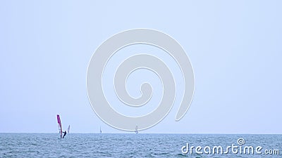 Sailing Boats on the horizon. seascape. sea sports Stock Photo