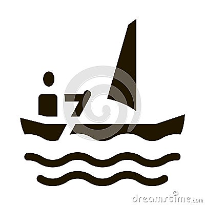 Sailing Canoeing Icon Vector Illustration Vector Illustration