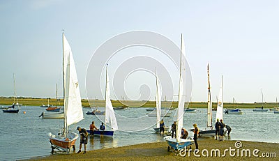 Sailing Dinghies on a summers day. Editorial Stock Photo