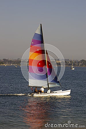 Sailing in Mission Bay, San Diego. Editorial Stock Photo