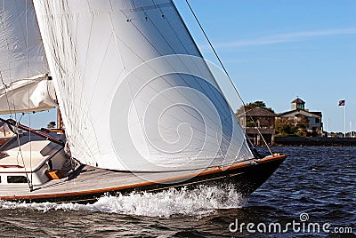 Sailing in Newport Harbor, Rhode Island Stock Photo
