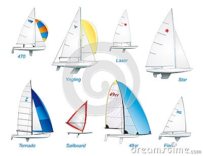 Sailing. Olympic Sailboat Classes Royalty Free Stock Photo - Image 