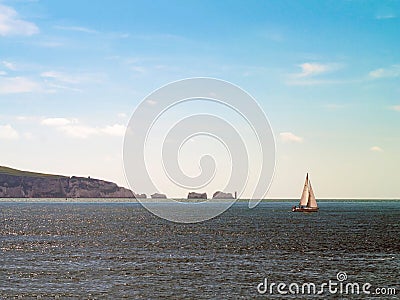 Sailing Past the Needles Editorial Stock Photo