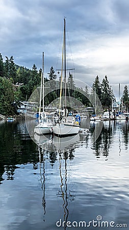 Sailing-Raining morning at Maderia Park Stock Photo