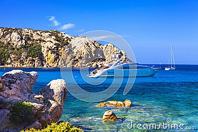 Sailing in Sardegna island Stock Photo