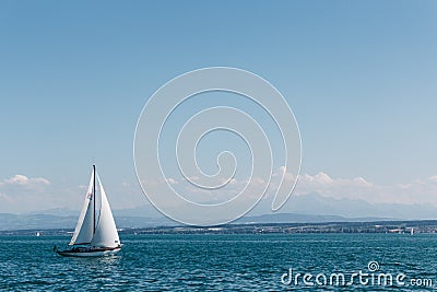 Sailing on the sea under blue skies Editorial Stock Photo