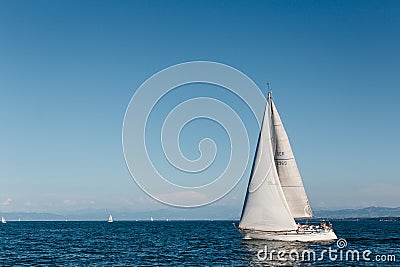 Sailing on the sea under a clear blue sky Editorial Stock Photo