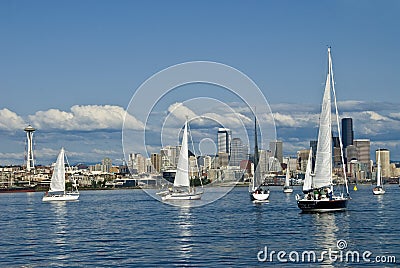 Sailing in Seattle Stock Photo