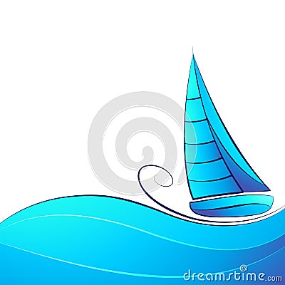 Sailing ship. Vector Illustration