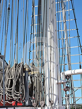 Sailing ship details Stock Photo