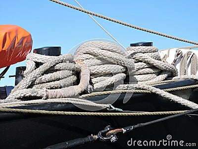 Sailing ship details Stock Photo