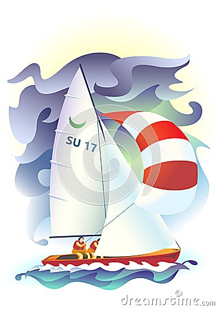 Sailing ship3 Vector Illustration