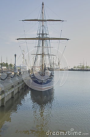 Sailing Ship docked in Cleveland, Ohio USA Stock Photo