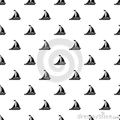 Sailing ship pattern, simple style Vector Illustration