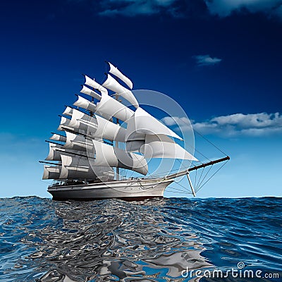 Sailing ship at sea Stock Photo