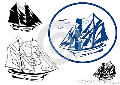 Sailing ship vector Vector Illustration