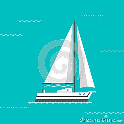 Sailing ship vector illustration. Vector Illustration