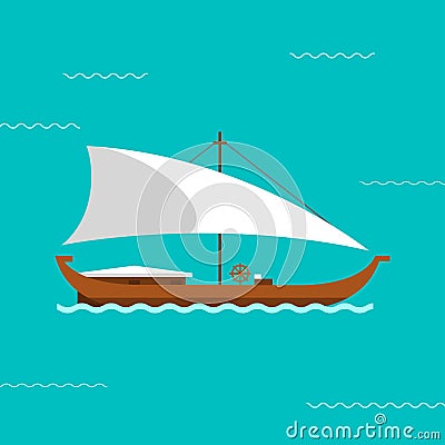 Sailing ship vector illustration. Vector Illustration