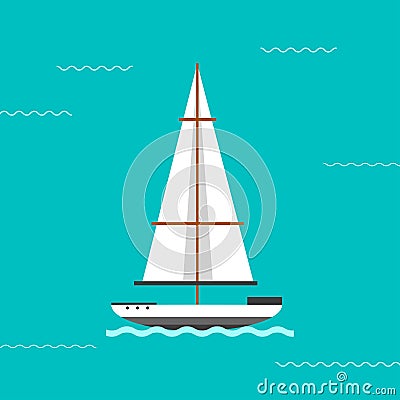Sailing ship vector illustration. Vector Illustration